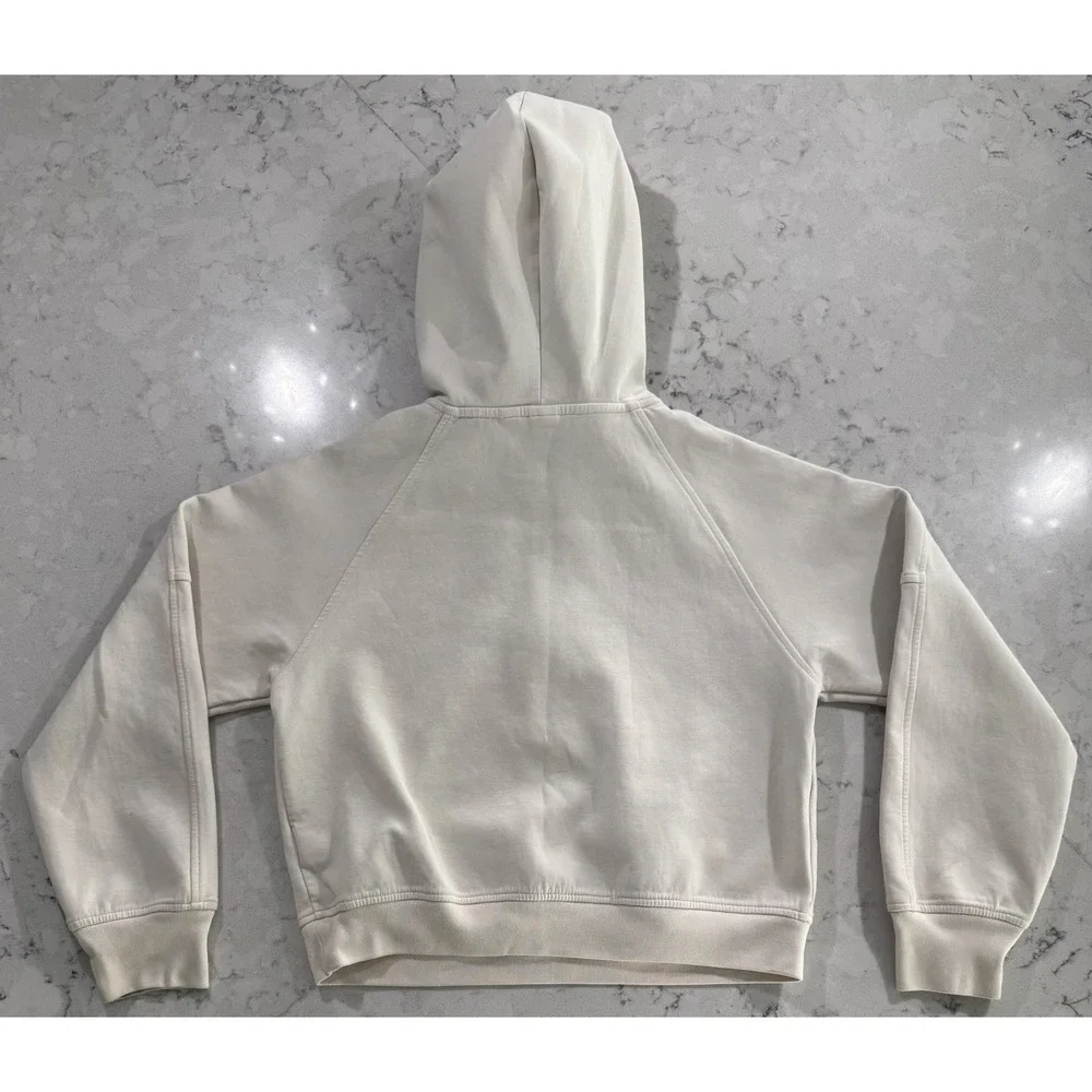 GAP Kids Hoodie Girls XXL 14-16 Ivory Half Zip Fleece Hooded Sweatshirt
